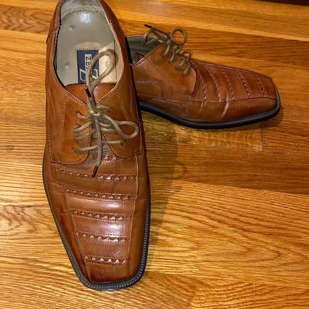 Zengara Brown Leather Dress Shoe 9.5